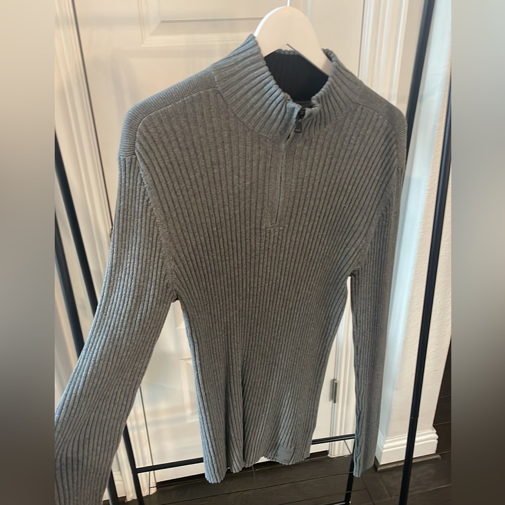 Gray Zip Up Sweater Jacket